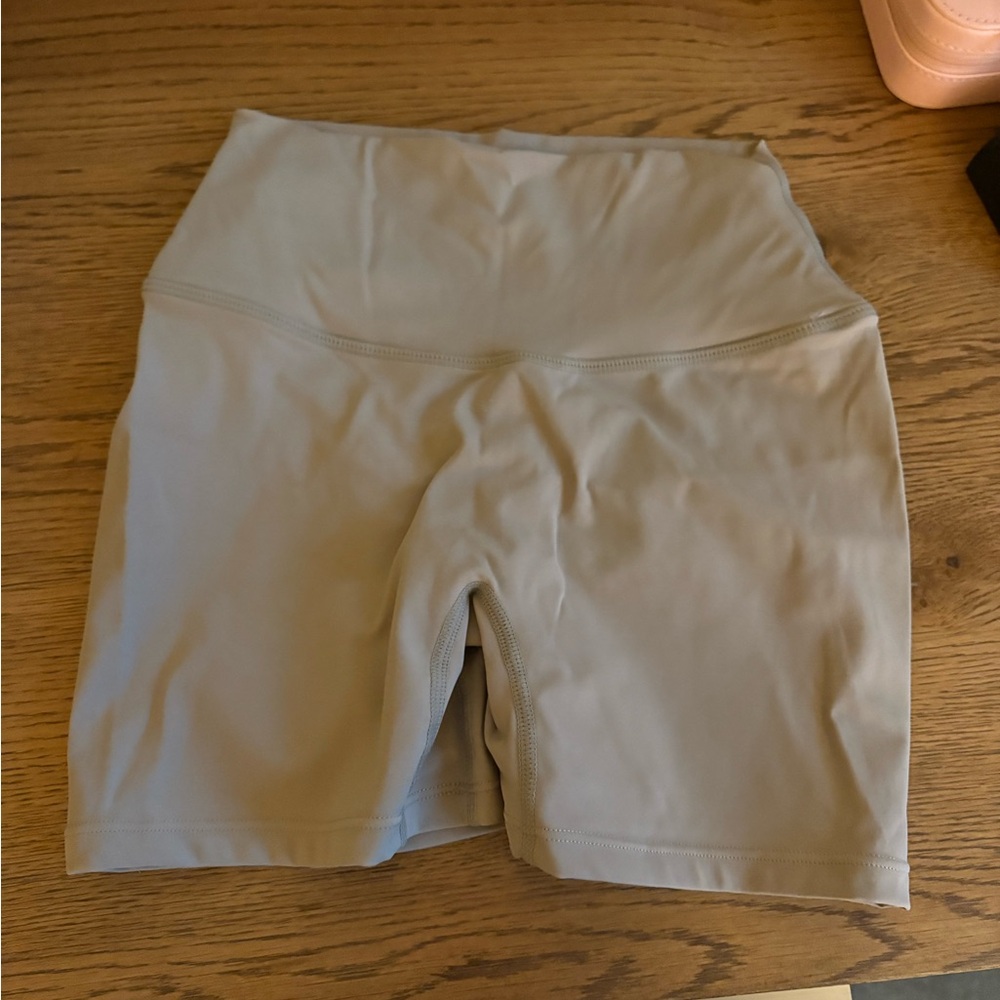 Women's High-Waisted Cream Bike Shorts